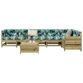 7-Osaline Aiadiivani Komplekt, Immutatud Männipuit