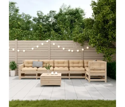 7-Daļīgs Dārza Atpūtas Mēbeļu Komplekts Ar Pelēkiem Matračiem Vidaxl