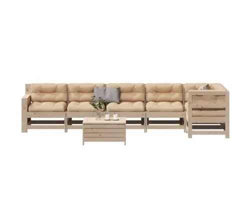 7-Daļīgs Dārza Atpūtas Mēbeļu Komplekts Ar Pelēkiem Matračiem Vidaxl