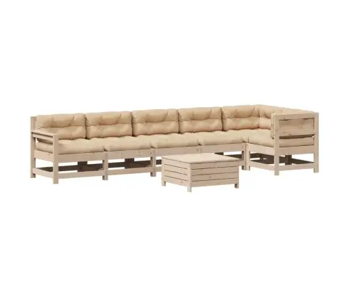 Sodo Komplektas Su Pagalvėlėmis, 7 Dalių, Pušies Masyvas