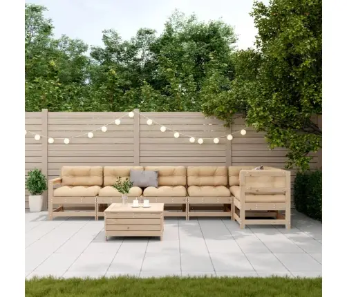 Sodo Komplektas Su Pagalvėlėmis, 7 Dalių, Pušies Masyvas