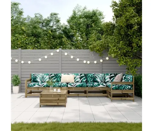 7-Daļīgs Dārza Dīvānu Komplekts, Impregnēts Priedes Koks Vidaxl