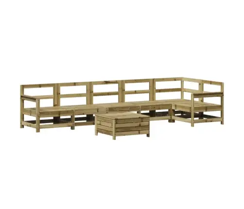 7-Daļīgs Dārza Dīvānu Komplekts, Impregnēts Priedes Koks Vidaxl