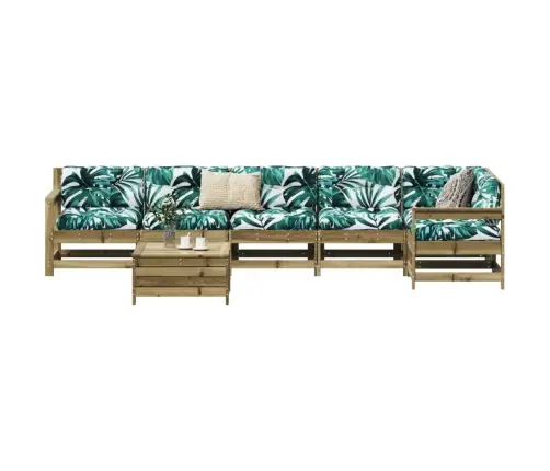 7-Daļīgs Dārza Dīvānu Komplekts, Impregnēts Priedes Koks Vidaxl