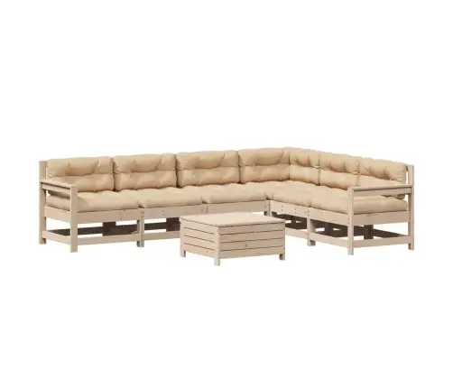 7-Daļīgs Dārza Atpūtas Mēbeļu Komplekts Ar Pelēkiem Matračiem Vidaxl