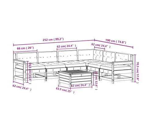 Sodo Poilsio Komplektas Su Pagalvėlėmis, 7 Dalių, Douglas Eglė