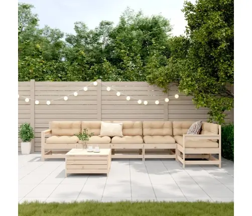 7-Daļīgs Dārza Dīvānu Komplekts, Priedes Masīvkoks Vidaxl