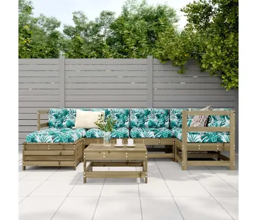 7-Daļīgs Dārza Dīvānu Komplekts, Impregnēts Priedes Koks Vidaxl