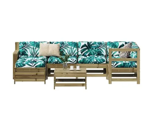 7-Daļīgs Dārza Dīvānu Komplekts, Impregnēts Priedes Koks Vidaxl