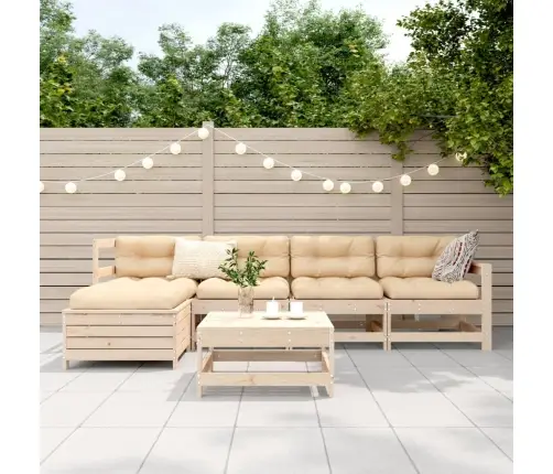 6-Daļīgs Dārza Dīvānu Komplekts, Priedes Masīvkoks Vidaxl