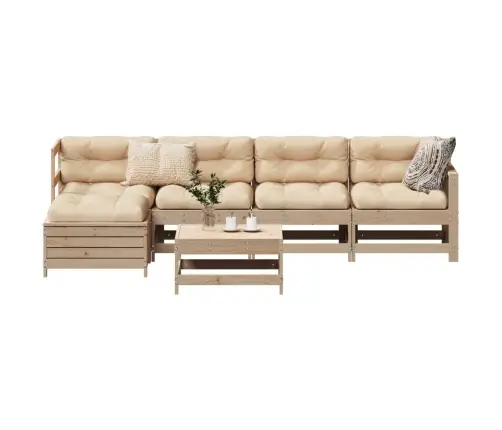 6-Daļīgs Dārza Dīvānu Komplekts, Priedes Masīvkoks Vidaxl