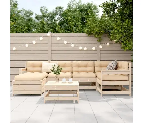 7-Daļīgs Dārza Dīvānu Komplekts, Priedes Masīvkoks Vidaxl