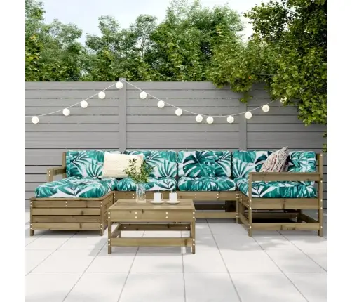 Sodo Sofos Komplektas, 7 Dalių, Impregnuota Pušis