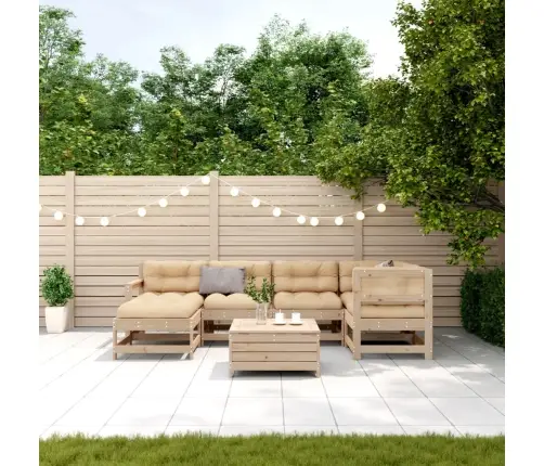 7-Daļīgs Dārza Atpūtas Mēbeļu Komplekts Ar Pelēkiem Matračiem Vidaxl