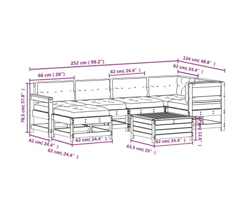 7-Daļīgs Dārza Atpūtas Mēbeļu Komplekts Ar Pelēkiem Matračiem Vidaxl