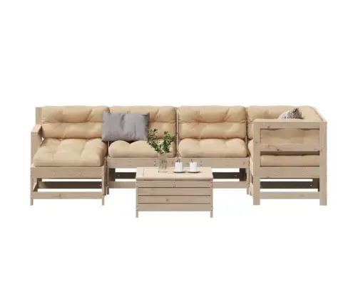 7-Daļīgs Dārza Atpūtas Mēbeļu Komplekts Ar Pelēkiem Matračiem Vidaxl