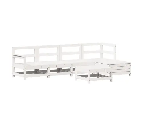 6-Daļīgs Dārza Dīvānu Komplekts, Balts Priedes Masīvkoks Vidaxl