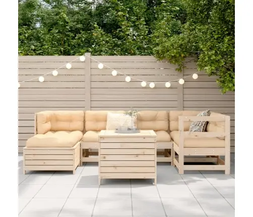 7-Daļīgs Dārza Dīvānu Komplekts, Priedes Masīvkoks Vidaxl