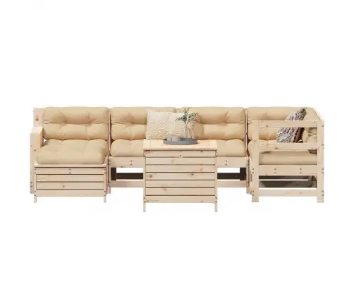 7-Daļīgs Dārza Dīvānu Komplekts, Priedes Masīvkoks Vidaxl