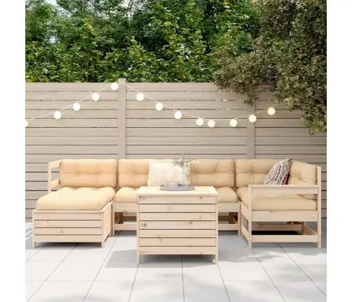 7-Daļīgs Dārza Dīvānu Komplekts, Priedes Masīvkoks Vidaxl