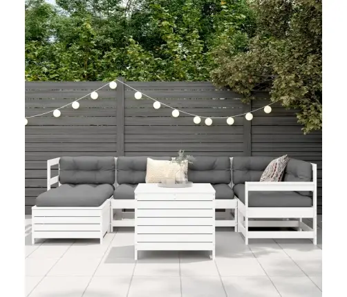 7-Osaline Aiadiivani Komplekt, Valge, Männipuit