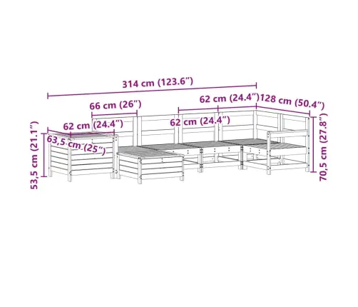 7-Osaline Aiadiivani Komplekt, Männipuit