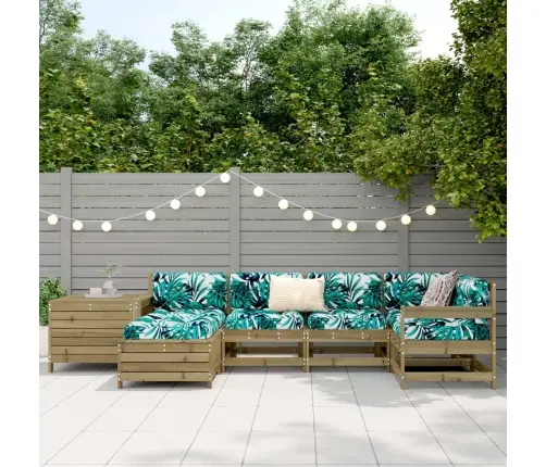 7-Daļīgs Dārza Dīvānu Komplekts, Impregnēts Priedes Koks Vidaxl