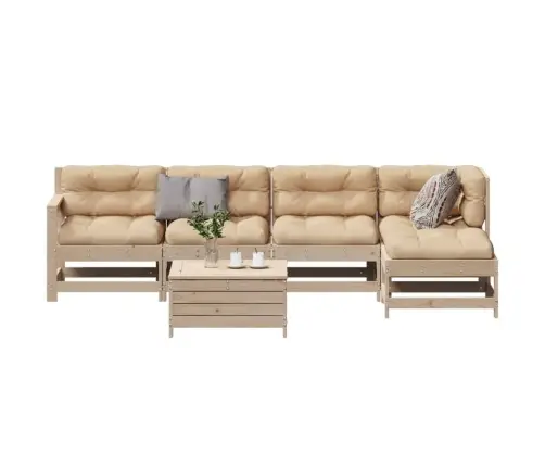 Sodo Komplektas Su Pagalvėlėmis, 6 Dalių, Pušies Masyvas