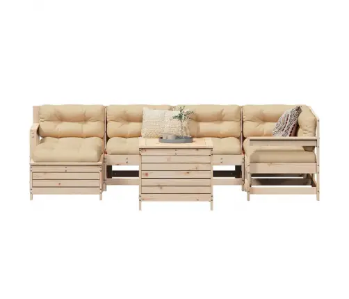 7-Daļīgs Dārza Dīvānu Komplekts, Priedes Masīvkoks Vidaxl