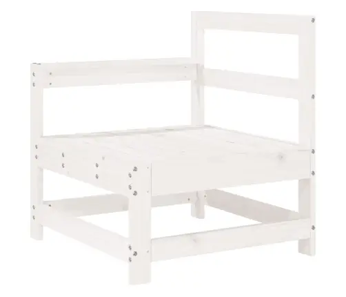 Sodo Sofos Komplektas, Baltas, 7 Dalių, Pušies Medienos Masyvas