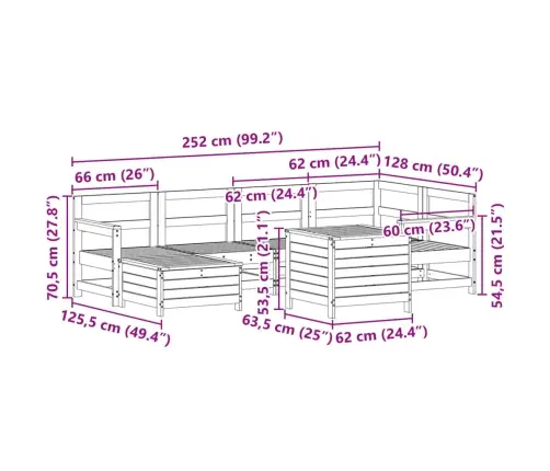 7-Daļīgs Dārza Dīvānu Komplekts, Egles Masīvkoks Vidaxl