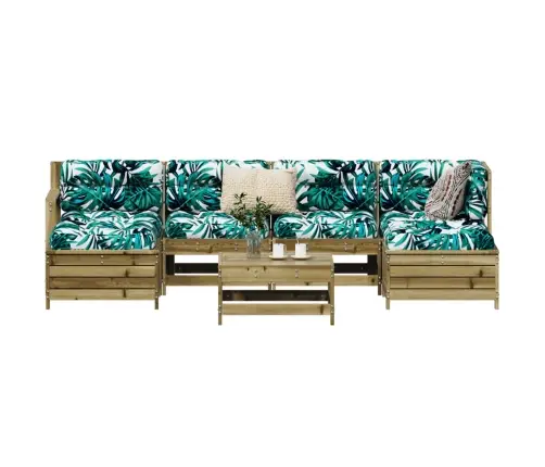 7-Osaline Aiadiivani Komplekt, Immutatud Männipuit