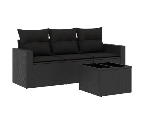 4-Osaline Aiadiivani Komplekt Patjadega, Must, Polürotang