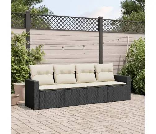 4-Osaline Aiadiivani Komplekt Patjadega, Must, Polürotang