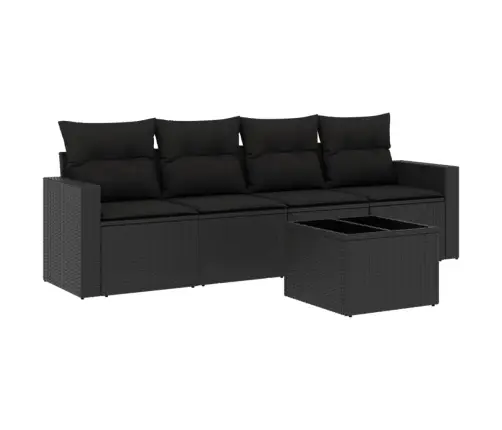 5-Osaline Aiadiivanikomplekt Patjadega, Must, Polürotang