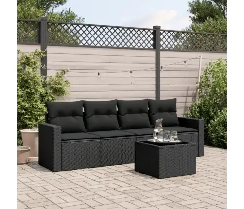 5-Osaline Aiadiivanikomplekt Patjadega, Must, Polürotang