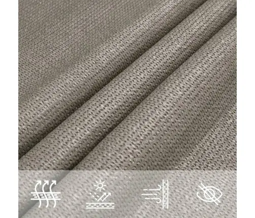 Päikesepuri 160 G/M² Ristkülik, Helehall, 2,5X3,5 M, Hdpe