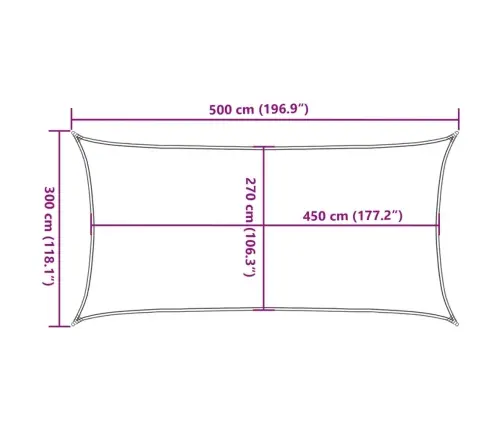 Saulessargs, 160 G/M², Taisnstūra, Gaiši Pelēks, 3X5 M, Hdpe Vidaxl
