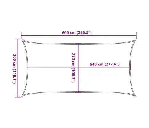 Saulessargs, 160 G/M², Taisnstūra, Gaiši Pelēks, 3X6 M, Hdpe Vidaxl