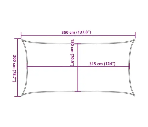 Burė Nuo Saulės, Smėlio, 2X3,5M, Hdpe, 160G/M², Stačiakampė