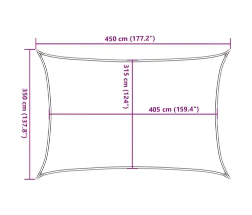 Saulessargs, 160 G/M², Taisnstūra, Smilšu Krāsa, 3,5X4,5M, Hdpe Vidaxl