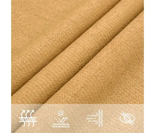 Saulessargs, 160 G/M², Taisnstūra, Smilšu Krāsa, 5X7 M, Hdpe Vidaxl