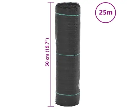 Augsnes Pārsegs, Melns, 0,5X25 M, Pp Vidaxl