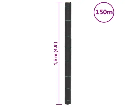 Augsnes Pārsegs, Melns, 1,5X150 M, Pp Vidaxl