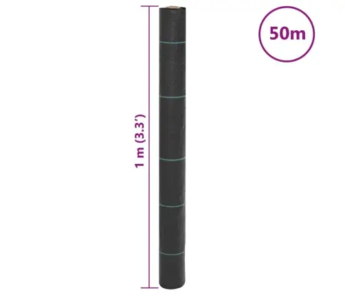 Augsnes Pārsegs, Melns, 1X50 M, Pp Vidaxl