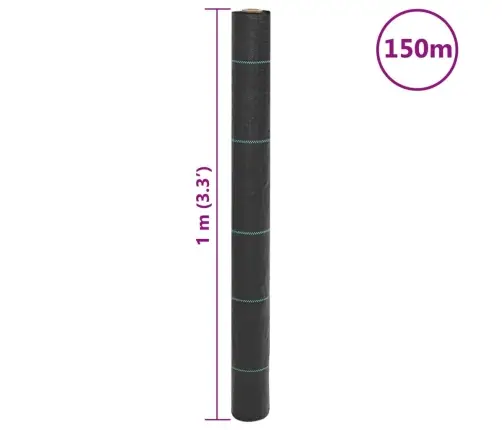 Augsnes Pārsegs, Melns, 1X150 M, Pp Vidaxl