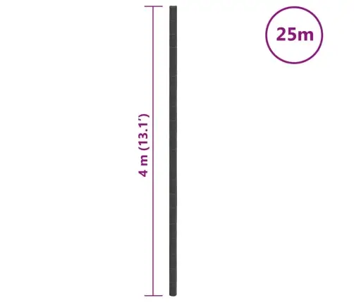 Umbrohumatt, Must, 4 X 25 M, Pp