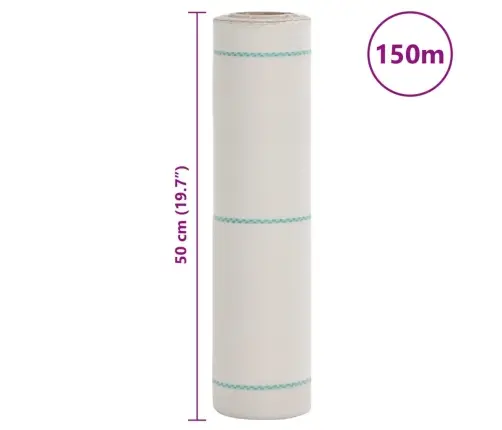 Augsnes Pārsegs, Balts, 0,5X150 M, Pp Vidaxl