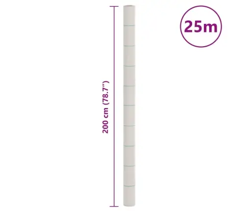 Augsnes Pārsegs, Balts, 2X25 M, Pp Vidaxl