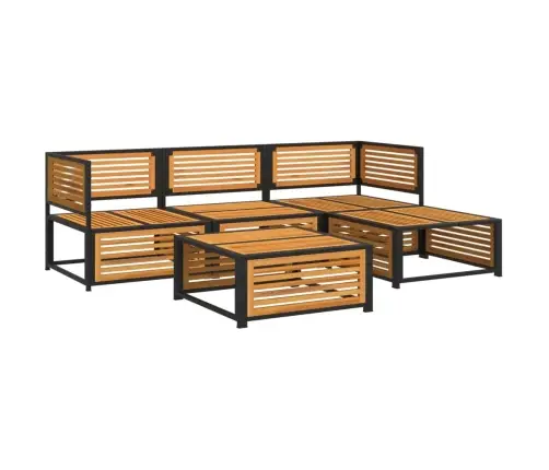 5-Daļīgs Dārza Atpūtas Mēbeļu Komplekts Ar Matračiem, Akācija Vidaxl